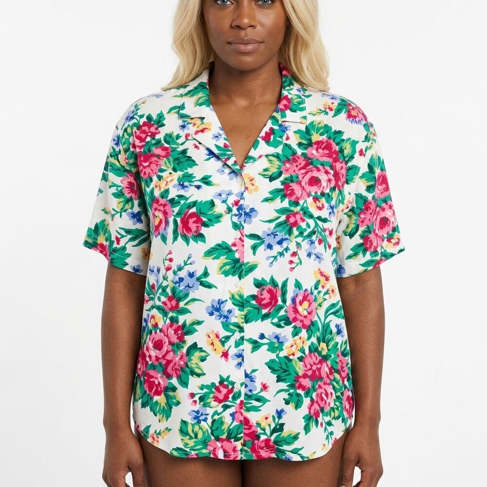 Pendleton Sophisticates Made in USA Floral Button-Up Shirt Women Size 16